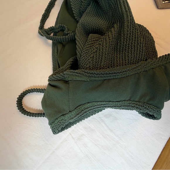 Kona Sol Green Swimsuit Women's Small Textured One Piece Ribbed Scoop Back S - Picture 10 of 10